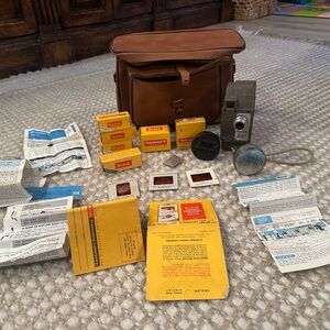 VINTAGE CAMERA LOT - Camera, Bag, Unopened Expired Film Revere, Kodak